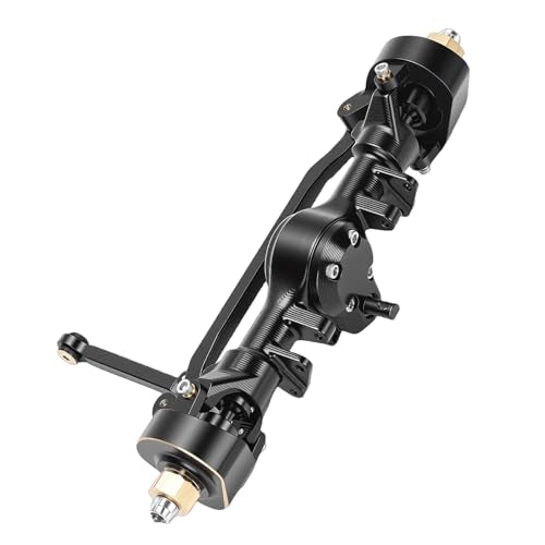 GOWENIC RC Front Axle Assembly for Axial SCX24 1/24 RC Car, Aluminum Brass Front Portal Axle Shaft Upgrade for Crawler