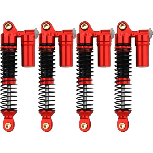 Aluminium 53mm/59mm/66mm/78mm Shocks- Long Threaded Shock Absorber Oil Damper for TRX4M TRX-4M 1/18 RC Crawler Upgrades (red, 59mm) - color: red, size: 59mm