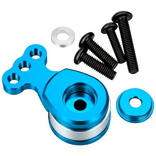 RC 25T Servo Saver Aluminum 3 Holes Adjustable Hi-Torque Servo Horn Servo Saver Compatible with Tamiya TT02 TT02B 1/10 RC On Road Touring Car Upgrade Replacement Parts (Blue) - color: Blue