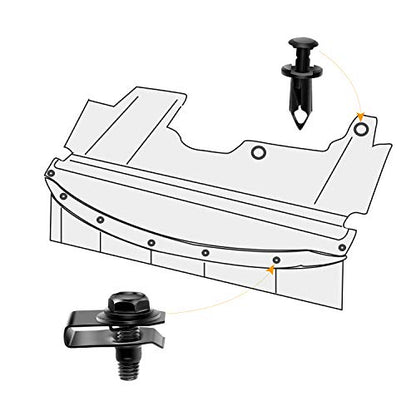 GOOACC GRC-70 35PCS Engine Under Cover Splash Shield Guard Body Bolts Bumper Fender Liner Push Retainer Fastener Rivet Clips , black - color: 35PCS Extruded U-nuts