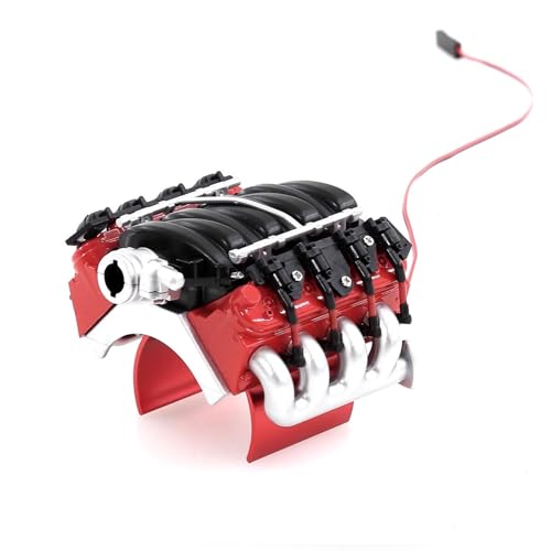 1/10 RC Simulate V8 Engine Radiator Cover with Heatsink RC Motor Cooling Fans Accessories Compatible with 1:10 Scale Crawler Car Traxxas TRX4 TRX6 Axial SCX10 D90 90047 Upgrade Parts