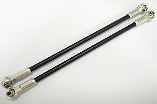 45# Harden Steel Rear Suspension Upper Link (6X206MM Center to Center) Assembled with Aluminum Ends - 2pcs Silver for Traxxas 1/7 Unlimited Desert Racer UDR 8542