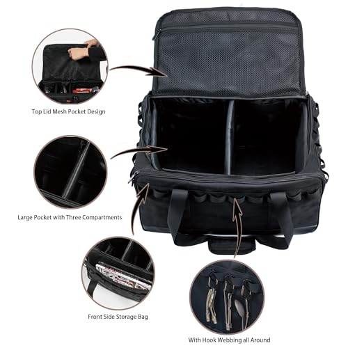 35L Camping Bag,Tactical Duffle Bag with Waterproof Bottom,Shoe Bag for Travel/Outdoor with 3 Adjustable Dividers,Picnic Camping Organizer,Multi-functional Duffel Bag for Camping/Sports/GYM - style: Standard Style