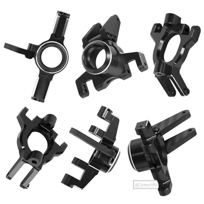 RC Alloy Aluminium Front Steering Blocks & Caster Blocks & Rear Stub Axle Carriers Upgrades Part for 1/10 Kraton 4S BLX,Outcast 4S BLX,1/8 Mojave 4S BLX,Black - color: Black(1set)
