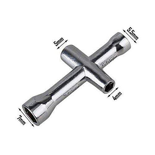 Share Goo 2 Pack 4mm 5mm 5.5mm 7mm Cross Wrenches Maintenance Tool,Small Sleeve Hex Socket Wheel Spanner for RC Model Car Truck Buggy