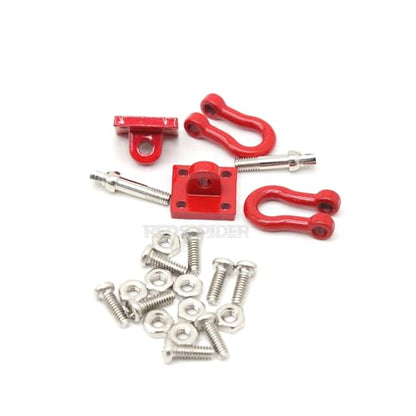 1/10 RC Car Accessories Mini Metal Trailer Chain and Tow Hooks Towing Hook & for 1:10 Rock Crawler Truck Car Traxxas TRX4 SCX10 Axial RC4WD Tamiya D90 (Red) - color: Red