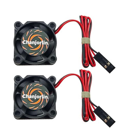 2Pack RC Car Motor Cooling Fan 25mm 30mm 40mm 50mm High Speed Heatsink 28000RPM ESC Fans for 1/8 1/7 1/10 1/12 Scale Truck Off Road Crawler Car Boat 540 550 Brushless Brushed Motors (25mm) - size: 25mm