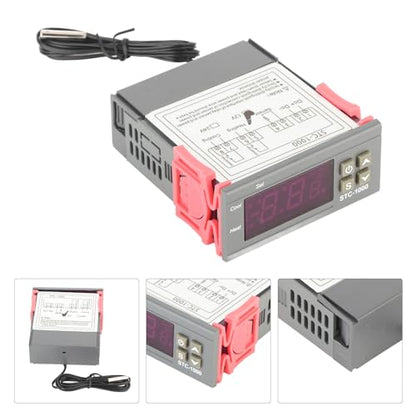 Digital Temperature Controller, STC 1000 Cooling and Heating Thermostat with Sensor, for Temperature Measurement and Control (12V) - style: 12V