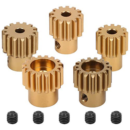 32P Pinion Gear Set, 12T/ 13T/ 14T/ 15T/ 16T RC Car Motor Gears Kit Suitable for 3.175mm Shaft 1/10 RC S CS R31 SCX10 AX10 RC Drift Racer Brush Brushless Motor