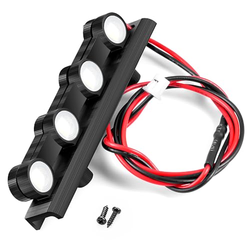 MOHERO RC Car Roof Lights 4 LEDs Light Bar Kit for TRX4M K10 F150 1/18th RC Crawler Car