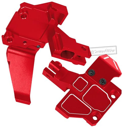 RC Alloy Chassis Brace Mounts & Motor Mount & Motor Plate Upgrades Part for 1/10 Jato 4X4 Brushless,Jato 4X4 VXL,Replace #9025,#7460A,#7490,Red - color: Red(1set)