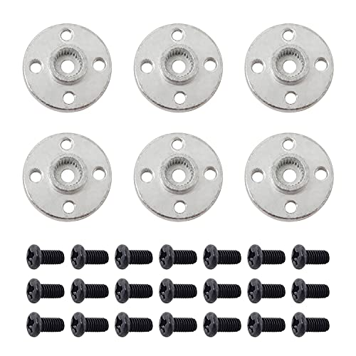 Honbay 6PCS Metal Servo Arms Horn Aluminum Round 25T Standard Servo Disc with Screw for RC Robot Boat Car Airplane Hop-up Parts