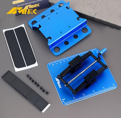 Alum Adjustable RC Car Stand Repair Work Station for 1/12 1/10 Slash TRX4 Axial Arrma Redcat Losi Series Workstation Upgrades Part Blue - color: Blue