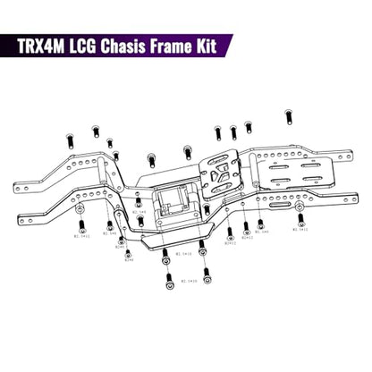 Aluminum LCG Chassis & Brass Skid Plate Kit 10° Angled for TRX4M | CNC Precision, Chassis Upgrade, Supports Multi-point Shock Installation