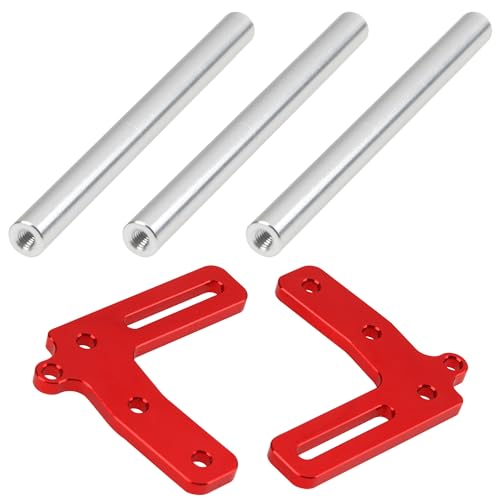 ShareGoo Aluminum Front Bumper Compatible with 1/10 RC Car Crawler Chassis Gspeed LCG TRX4 SCX10 Dodge Power Wagon Cliffhanger Body Shell (Red) - color: Red
