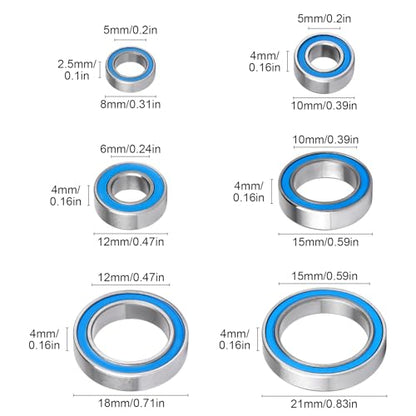 26PCS Ball Bearing Kit Steel Sealed for Arrma Big Rock Typhon Granite Senton 3S BLX 1/10 RC Truck Upgrade Parts