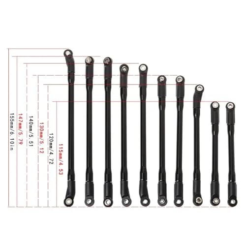 RC Models Parts For Axial For SCX10 II 90046 10Pcs/Set 1/10 RC Crawler Car Metal Link Set Plastic Rod End
