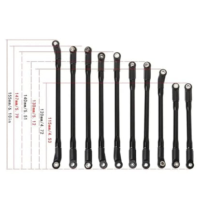 RC Models Parts For Axial For SCX10 II 90046 10Pcs/Set 1/10 RC Crawler Car Metal Link Set Plastic Rod End