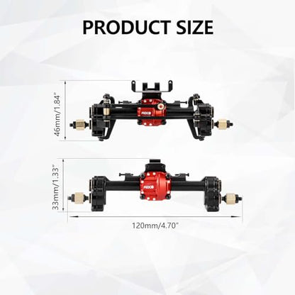 SCX24 Portal Axles Differential +10 MM Extended Axles | High Clearance Axles with Diff Locker for Axial AX24 SCX24 Upgrade Parts 1/24 RC Crawler