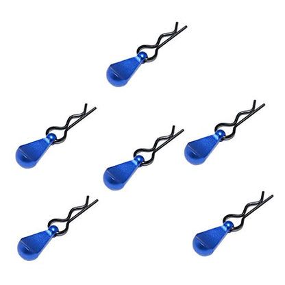Replacement Part For 1/8 1/10 RC Car/Truck/Buggy/Crawler Metal Body Clips With Pull Tabs - 6PC