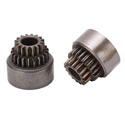 TREETDOBV 2pcs 02023 Steel Two Speed Clutch Bell, Durable Metal Steel Clutch Bell Double Gears for HSP 94122 94166 1/10 RC Car Upgrade Parts Replacing Old Part