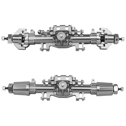 CNC Aluminum Alloy Front Rear Axle Set for LOSI Mini LMT 1/18 Digger Monster Truck Brushed RTR LOS01026 Metal Upgrade Parts (Titanium)
