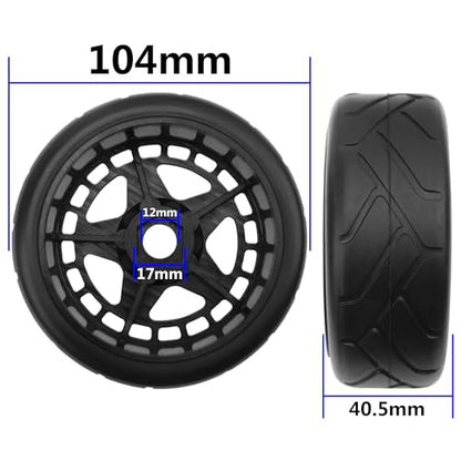 ShareGoo RC 1/8 Buggy Tires OD 4.09" Street Tires w/Plastic Wheel Rims 17mm Hex Compatible with Arrma 1/8 Typhon Talion Redcat Losi HPI HSP Kyosho 1/8 RC On Road Racing Car (5-Spoke) - color: 5-spoke