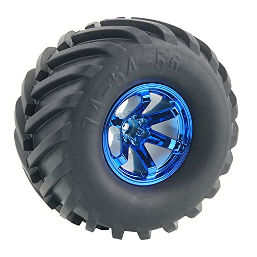 4PCS Wheel and Rubber Tire Set for 1/10 RC Monster Truck HIMOTO HSP HPI Tamiya Kyosho - color: Blue