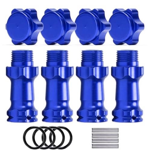 Aluminum 17mm Wheel Hub Hex 30MM Extension Adapter with Pins + O Ring for 1/8 HSP RC Hobby Car Buggy Monster Truck 2 Sets(Navy Blue) - color: Navy Blue