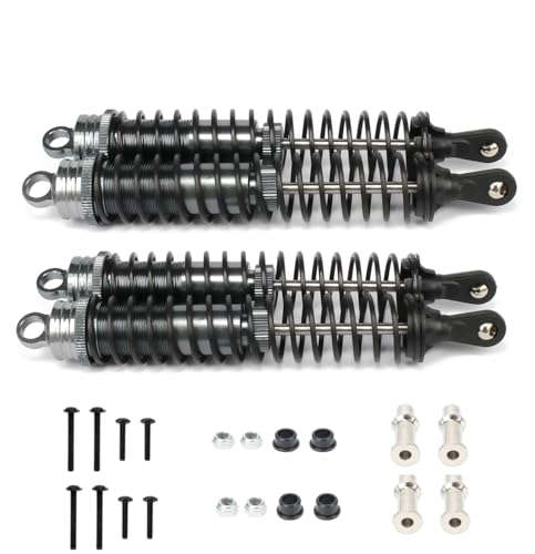 Oil Adjustable Aluminum 140mm Shock Absorber Damper For Rc Car 1/8 Buggy Truck Upgraded Hop-Up Parts Hsp Hpi Losi Axial 4PCS/set (Titanium) - color: Titanium