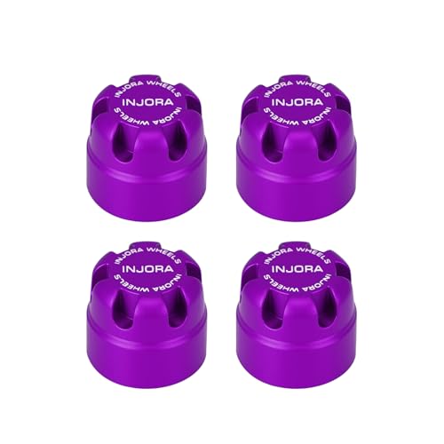 INJORA M2.5 Wheel Lock Nuts with Aluminum Cap for 1/18 RC Crawlers Upgrade(Purple) - color: Purple