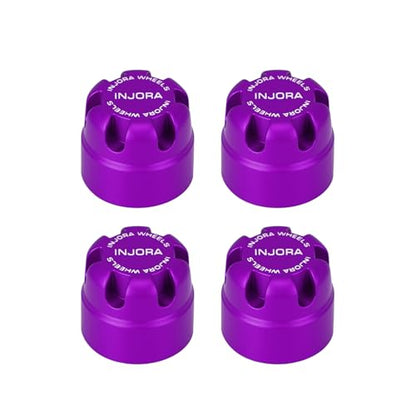INJORA M2.5 Wheel Lock Nuts with Aluminum Cap for 1/18 RC Crawlers Upgrade(Purple) - color: Purple