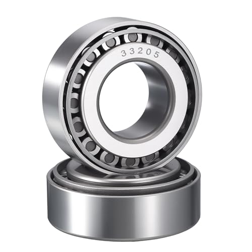 2 Pack 33205 Tapered Roller Bearing Cone and Cup Set | 25mm Bore 52mm OD 22mm Cup Width, Chrome Steel Taper Bearings Set, ABEC-3 - size: 33205