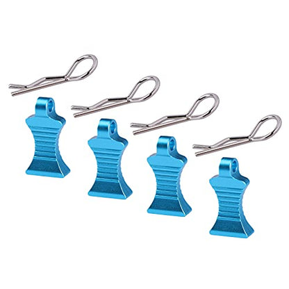 AIMROCK RC Body Clips R Pins 30-Degree Angle RC Clips with Pull Tabs for 1/10 1/12 Traxxas Arrma Axial Losi HPI RC Car Crawler Truck Buggy (Blue) - color: Blue