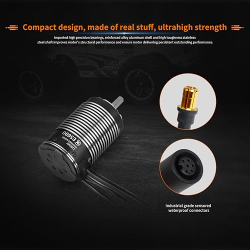 XC E5690 Sensored Brushless Motor for RC Car,3-8S Lipo,1250KV,IP67 Water Proof,Applicable to:1/6 Short Course, Monster, 1/5 Light-Duty Truck