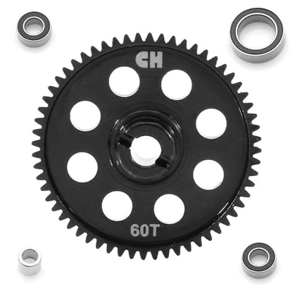 0.5M 60T Steel Spur Gear for Traxxas LaTrax 1/18 RC Cars 7640 | fits Teton, Rally, Desert Prerunner and SST; Hardened 1045 steel; Replaces 7640; includes bearings and spacer