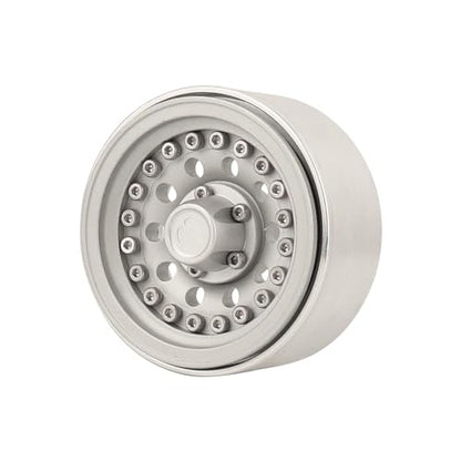 1/10 RC Crawler 4Pcs 1.9 Inch Beadlock Wheel Hub Rim Rims Aluminum Alloy for TRX4 TRX6 Axial SCX10 III AXI03007 GRT EX86190 RedCat,Five Hole nut (Silver) - color: Silver