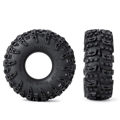 4Pcs Rubber 1.1" Crawler Mud Terrain Tires Super Grip Soft Tyre OD 64mm RC Mud Tyres Tires with Foam Inserts Compatible with 1/18 Traxxa TRX4M Redcat Ascent-18 RC Car Upgrades (Black A) - color: Black a