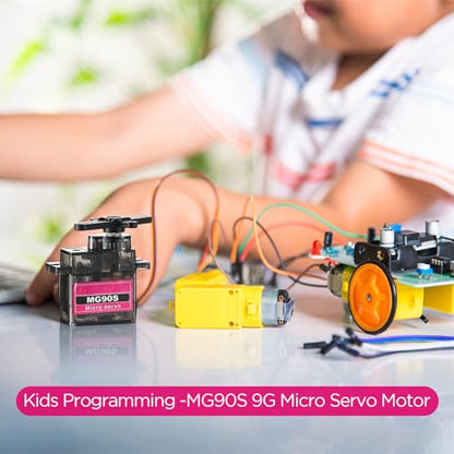 Hanaive 16 Pcs Mini MG90s 9g Micro Servo Motor RC Servo Kit for Robot Helicopter Airplane Car Boat Control