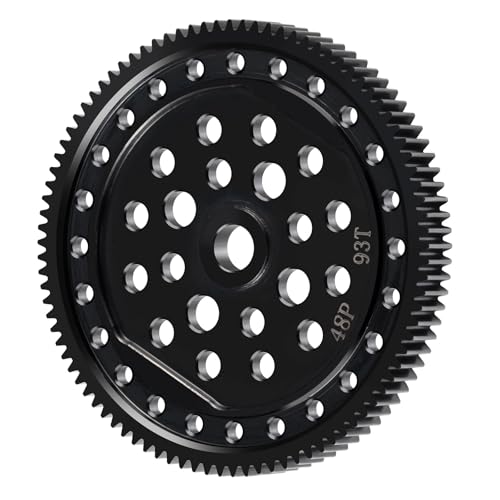 Steel 48P 93T Spur Gear for ECX 2WD Ruckus Axe Brutus Circuit AMP | MT AMP DB AMP Crush K&N Torment Horizon 1/10 RC Car Upgrades Part - size: 93T