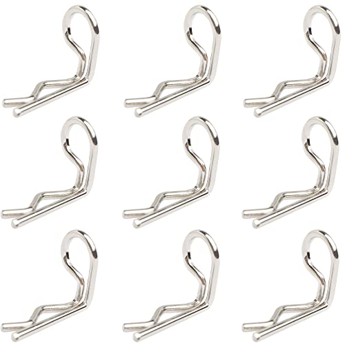 30-Pack 90-Degree Angle Body Clips Bent Springy Pins for All 1/10 Scale Model Car Truck Crawler Truck(Silver) - color: Silver, size: 1.2mm