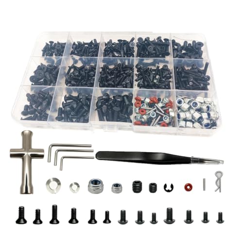 565pcs Universal RC Screw Kit Screws Assortment Set, Hardware Fasteners for Traxxas Redcat Arrma Axial RC4WD HSP HPI SCX10 Losi 1/8 1/10 1/12 1/16 Scale RC Crawler Cars Trucks