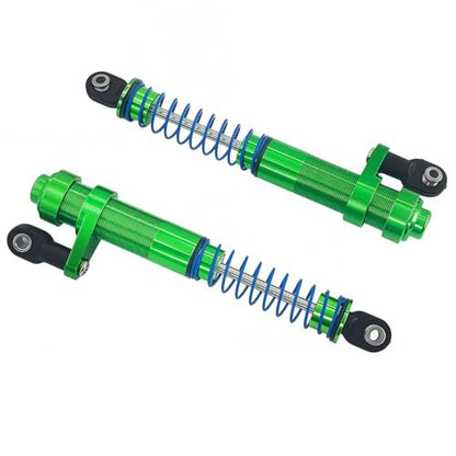 Adjustable Threaded Oil Shock Absorbers 80–100mm with Offset Cap, Aluminum Dampers for 1/10 RC Crawler, 2PCS (Green) - color: Green