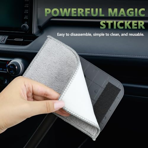 Car Windshield Cleaning Tool, Car Windshield Window Cleaner Set with Detachable Handle & 2 Reusable Microfiber Pads & Spray Bottle, Universal Auto Window Glass Cleaning Kit (Gray) - color: Gray
