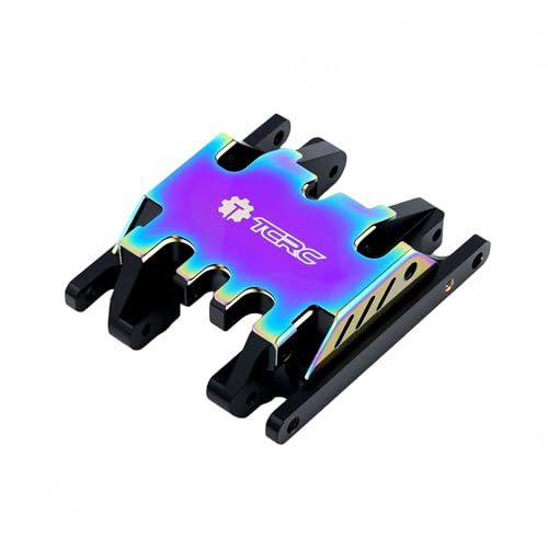 Brass High Precision CNC Machined Skid Plate with Colorful Stainless Steel Chassis Armor for 1/18 TRX4M Defender Bronco F-150 High Trail Crawler Truck Upgrade,Black Coating