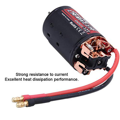 Dilwe RC Car Motor RC Car Parts, Metal+Plastic 550 Brushed Motor 5-Slot RC Motor Compatible with 1/10 RC Crawler Car RC Accessories(12T)