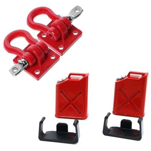 Metal RC Crawler Trailer Tow Hook Hooks Buckle Winch Shackles RC Decorations Accessories & 1/10 Scale RC Rock Crawler Simulation Decoration Accessory Plastic Mini Fuel Tank