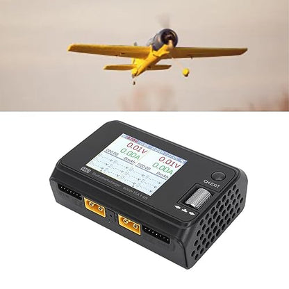 2.4in LCD Display Dual Channel Output Charger 500W DC Smart Battery Balance Charger Lithium Battery