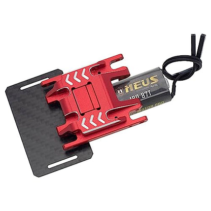 MEUS RACING TRX4M Transmission Motor Kit with Skid Plate and Battery Mount for TRX4M Defender Bronco K10 F150 1/18 RC Crawler Car Upgrades Toy Vehicles and Accessories (Red) - color: Red