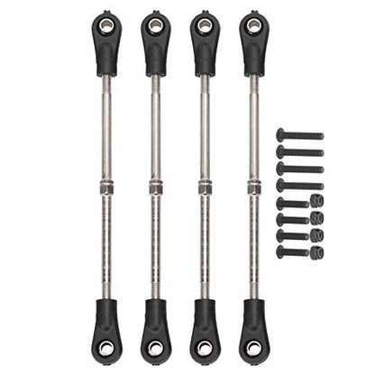 4Pcs Rear Upper Suspension Arm Tie Rod Linkage for /10 RC Car Truck, Metal Link, Easy Install Upgrade Parts fit Slash Rustler